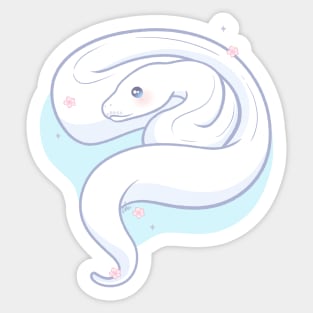 Blue-Eyed Leucistic Ball Python Original Illustration Sticker